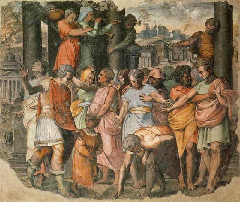 Perino Del Vaga Tarquin the Bold Founds the Temple of Jove on the Campidoglio Sweden oil painting art